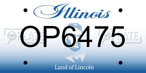 OP6475 Illinois License Plate