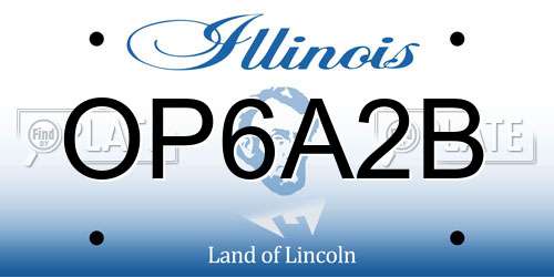 OP6A2B Illinois License Plate