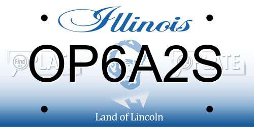 OP6A2S Illinois License Plate