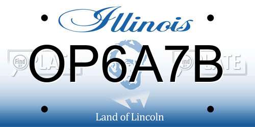 OP6A7B Illinois License Plate