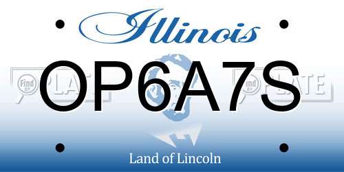 OP6A7S Illinois License Plate