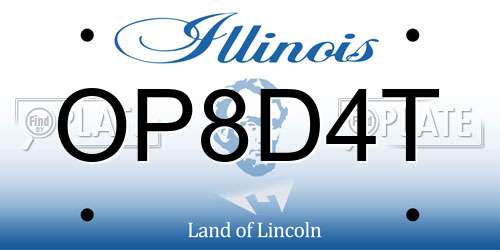 OP8D4T Illinois License Plate