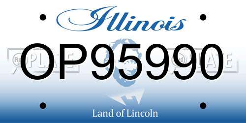 OP95990 Illinois License Plate