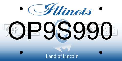 OP9S990 Illinois License Plate