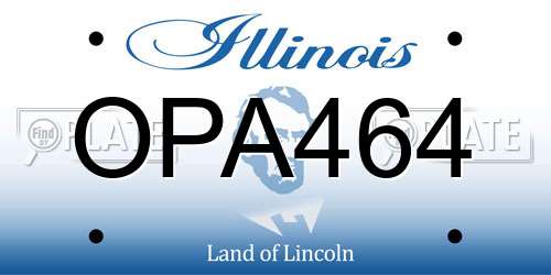 OPA464 Illinois License Plate