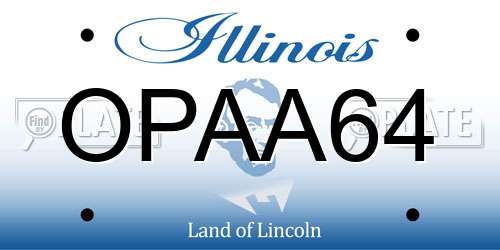 OPAA64 Illinois License Plate