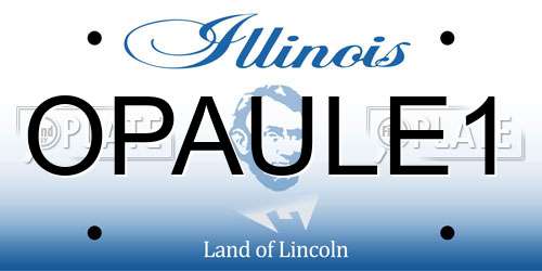 OPAULE1 Illinois License Plate