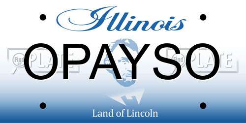OPAYSO Illinois License Plate
