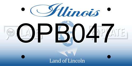OPB047 Illinois License Plate