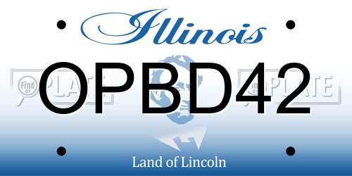 OPBD42 Illinois License Plate