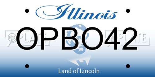 OPBO42 Illinois License Plate
