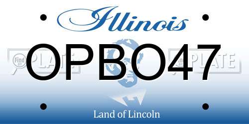 OPBO47 Illinois License Plate