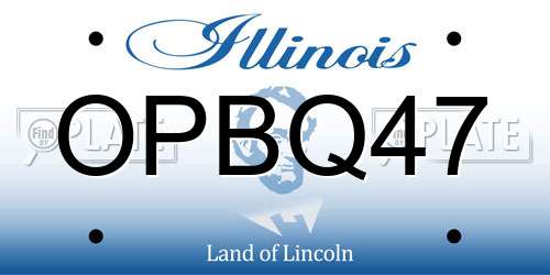 OPBQ47 Illinois License Plate