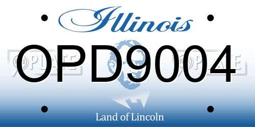 OPD9004 Illinois License Plate