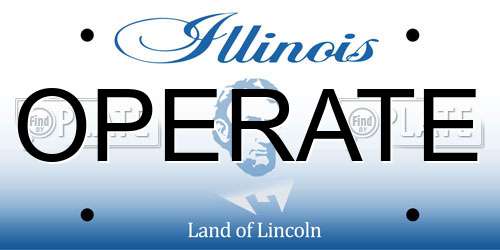 OPERATE Illinois License Plate