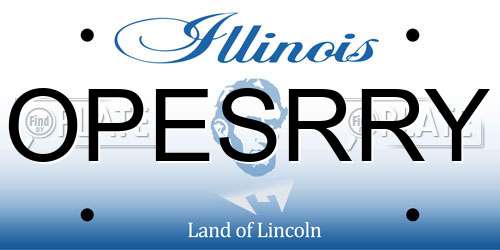 OPESRRY Illinois License Plate