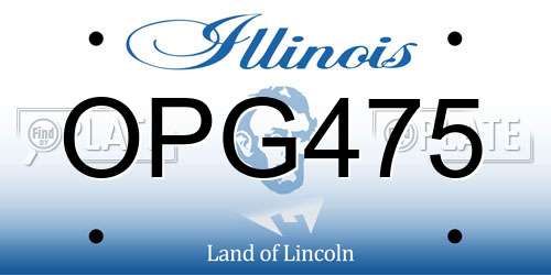 OPG475 Illinois License Plate