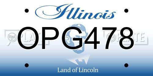 OPG478 Illinois License Plate