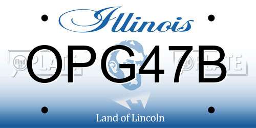 OPG47B Illinois License Plate