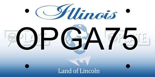 OPGA75 Illinois License Plate