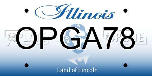 OPGA78 Illinois License Plate