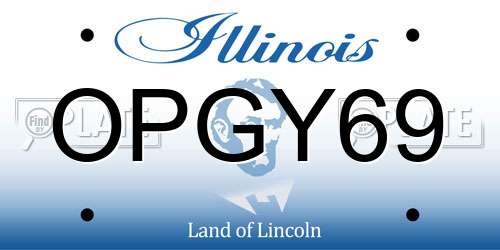 OPGY69 Illinois License Plate