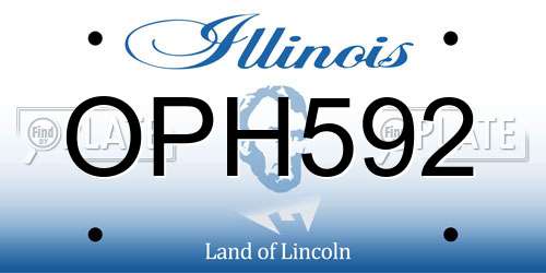 OPH592 Illinois License Plate