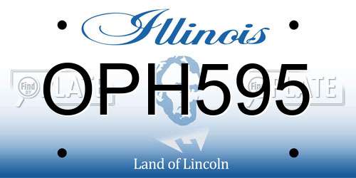 OPH595 Illinois License Plate
