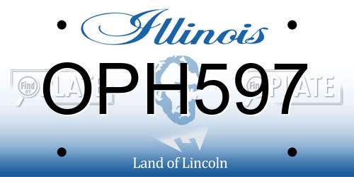 OPH597 Illinois License Plate