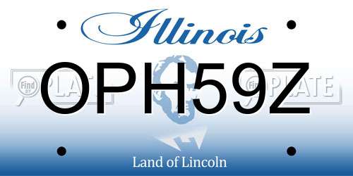 OPH59Z Illinois License Plate