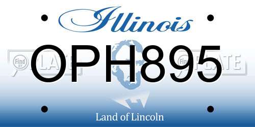 OPH895 Illinois License Plate
