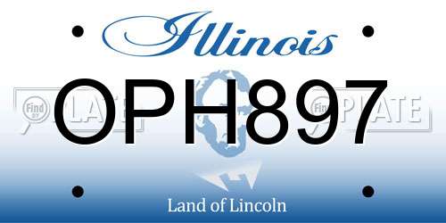 OPH897 Illinois License Plate