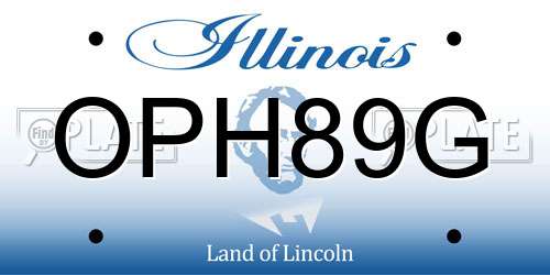 OPH89G Illinois License Plate