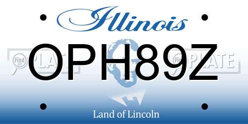 OPH89Z Illinois License Plate