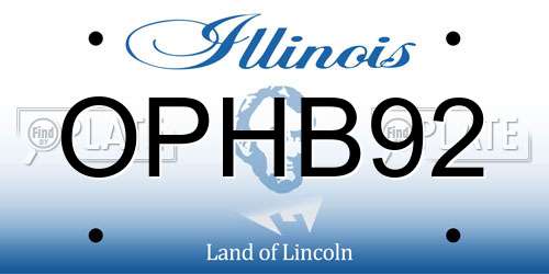 OPHB92 Illinois License Plate