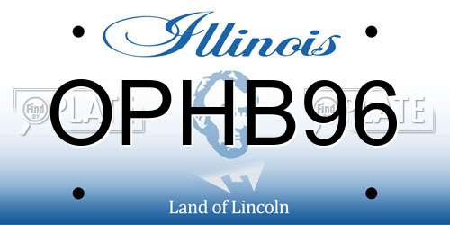 OPHB96 Illinois License Plate