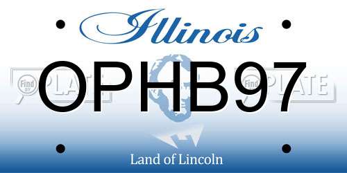 OPHB97 Illinois License Plate