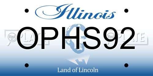 OPHS92 Illinois License Plate