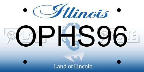 OPHS96 Illinois License Plate