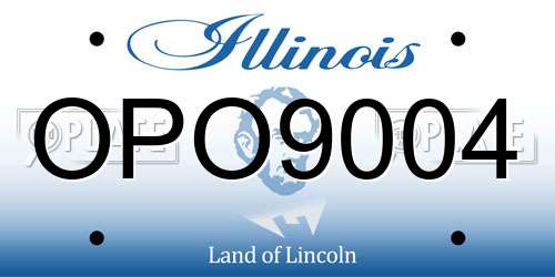 OPO9004 Illinois License Plate