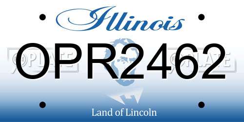 OPR2462 Illinois License Plate