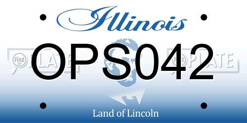 OPS042 Illinois License Plate