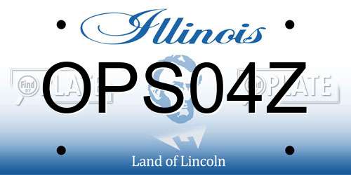 OPS04Z Illinois License Plate