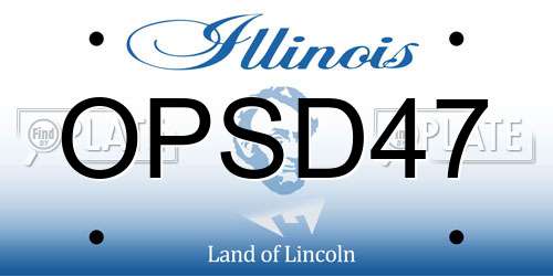 OPSD47 Illinois License Plate