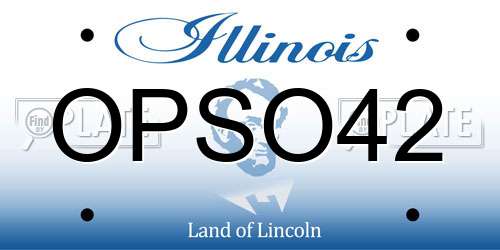 OPSO42 Illinois License Plate