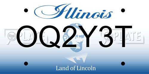 OQ2Y3T Illinois License Plate