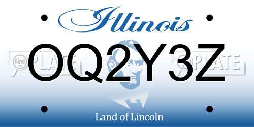 OQ2Y3Z Illinois License Plate