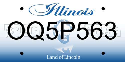 OQ5P563 Illinois License Plate