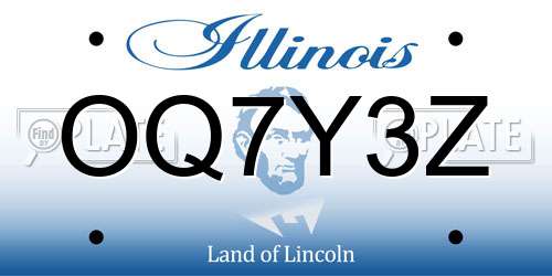 OQ7Y3Z Illinois License Plate
