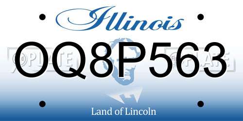 OQ8P563 Illinois License Plate